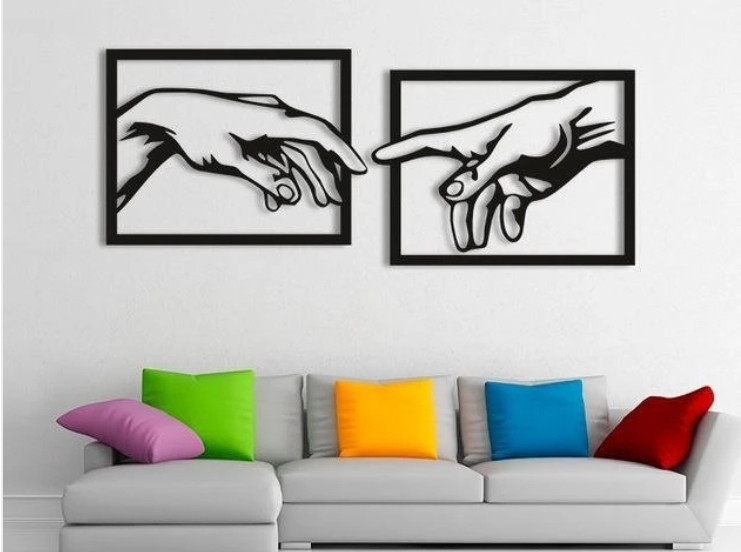 تابلوفلزی مدرن ۲تکه لیزری مینیمال دیواری T211