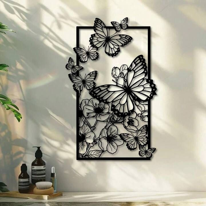 تابلو لیزری دیواری طرح پروانه شیک وخاص طرح T0026۰۹